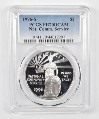 PR70DCAM 1996-S Commemorative Dollar Nat'l Community Service PCGS Blue Lbl *5653 - Image 1 of 4