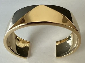 St. John Designer signiertes klobiges X-Punkt goldfarbenes offenes Armreif Armband - Bild 1 von 8