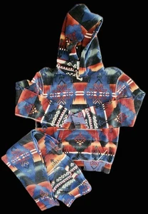Polo Ralph Lauren Azteca Suroeste Polar Sudadera con Capucha Pantalones Serape Conjunto de 2 piezas - Imagen 1 de 7