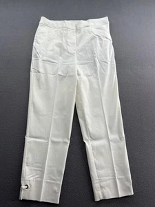 Ruby Rd Pants Womens 10 White Coral Crush Ankle Slimming Contour Waistband New - Picture 1 of 15