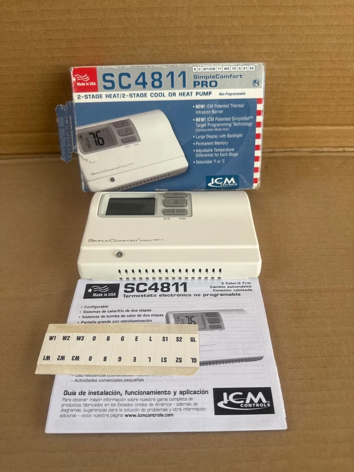 ICM SC4811 2 STORAGE HEAT/ 2 STAGE COOL THERMOSTAT - Image 1 of 4