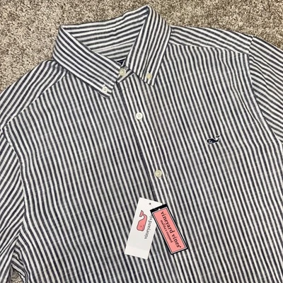 NWT Vineyard Vines Classic Fit Whale Shirt Men Size Small Striped Navy/White - Image 1 of 4