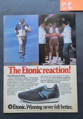 Marvin Hagler Etonic Streetfighter II Shoe Promo Print Advertisement 1982 - Image 1 of 2