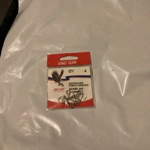 Eagle Claw 189A-4 Nickle Baitholder Hooks Size 4 (10CT) New In Package (#67) - Picture 1 of 3