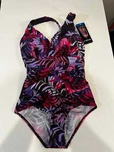 Eddie Bauer Women's Ruched Shaping One-Piece Swimsuit Multi - Size Large - Picture 1 of 5
