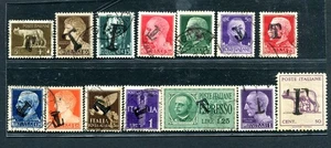 lotto di 12 valori imperiale + 2 luogotenenza sovrastampati T usati in emergenz - Imagen 1 de 2