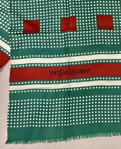 Vintage 70s Yves Saint Laurent YSL Silk Scarf Geometric Multicolor 14.5" x 56" - Picture 1 of 8
