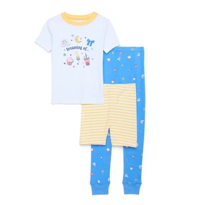 Wonder Nation Girls Short Top Pants and Shorts Pajama Sleep Set 3-Piece Size 5 - Picture 1 of 4