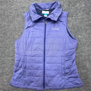 COLUMBIA Puffer Vest Womens XL Full Zip Purple Sleeveless Insulated Jacket Coat - Picture 1 of 8