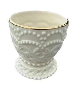 Lenox Pedestal Votive Candle Holder Gold Colored Trim Ornate Beaded NOV25 - Picture 1 of 10