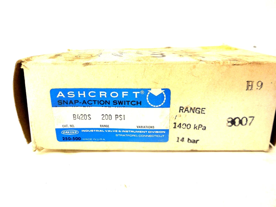 NEW ASHCROFT B420S PRESSURE SWITCH 200 PSI - Image 1 of 1