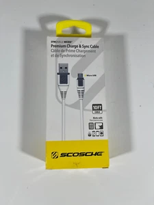 Scosche USBM10WT SyncABLE MicroUSB Charge And Sync Cable, 10 Ft Open Box - Picture 1 of 6