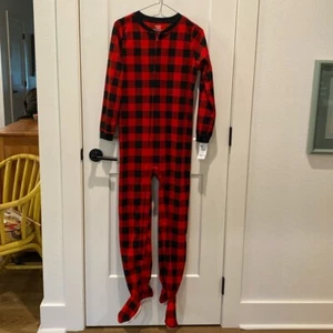 Kid's Carter's One Piece Flanellfußpyjama. Rote und schwarze Quadrate - Bild 1 von 7