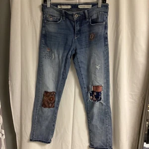 Pantalones de mezclilla para mujer Pilcro and The Letterpress Anthropology retazos talla 26 - Imagen 1 de 11