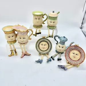 Set di 7 mensole sitter in resina antropomorfa tea party collezioni ecc - Foto 1 di 8