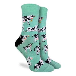 Cows in a Field Crew-Damensocken Größe 9-11 Viel Glück Neuheit Mode neu - Bild 1 von 1