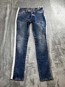 Parasuco Vintage White Strip Slim Denim Jeans sizes 32x32 Cowgirl Style - Picture 1 of 11