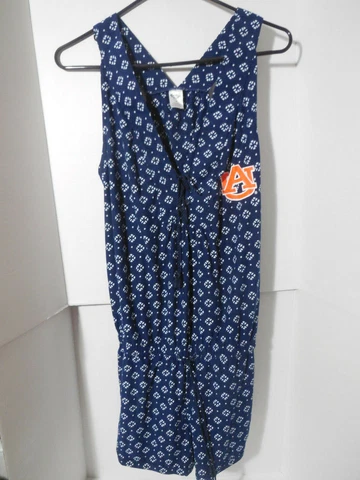 NEW Auburn Tigers NCAA Tank Sleepwear Blue Romper Pajamas Women's Medium Logo Cover