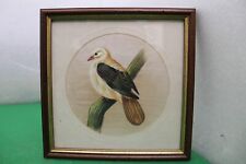 Vintage Chinese Painting On Silk, Exotic Bird Perched