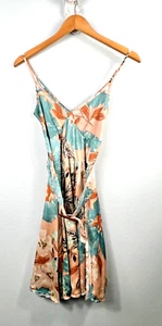 Tracy Reese New York Babydoll Dress Floral Watercolor Belted V-Neck Sleeveless - Bild 1 von 14