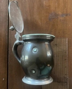 MCM 1950 Polka Dot E.W. Regensburg Pottery German Mug Stein Pitcher Grey - Picture 1 of 7