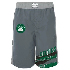 Outerstuff Boston Celtics NBA Boys Youth (8-20) Heat-Wave Swim Shorts, Grey - Picture 1 of 6