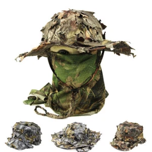 Men's Tactical Camouflage Benny Hat Fisherman's Hat Leaf Bionic Cap - Picture 1 of 20