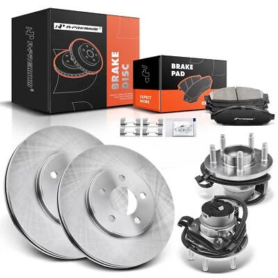 Rotores e pastilhas de freio dianteiro + rolamento de cubo para Ford Crown Victoria 2003-2005 Lincoln - Imagem 1 de 4