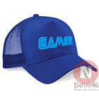 Gamer cap Half mesh retro trucker baseball hat gaming youtube 