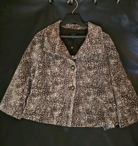 Talbots Animal Leopard Print Jacket Blazer Sz 8 Petite Velvet Jackie Fit $189 - Picture 1 of 13
