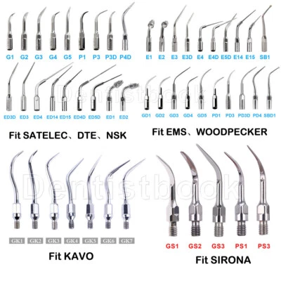 50 Types Dental Ultrasonic Scaler Tips Scaling Endo Perio G P E Fit for EMS/NSK - Image 1 of 4