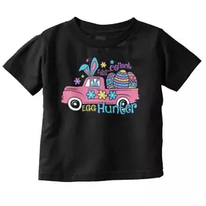Eggcellent Egg Hunter Easter Bunny Truck Toddler Girl Youth T Shirt For Kids - Picture 1 of 5