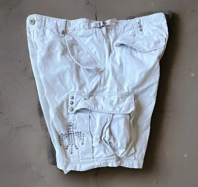 Denim & Supply Polo Ralph Lauren Western Aztec Studded Beige Cargo Shorts SZ 36 - Image 1 of 4