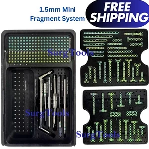 1.5 mm Mini Fragment System Titanium Plates and Screws metatarsal Complete Set - Picture 1 of 13