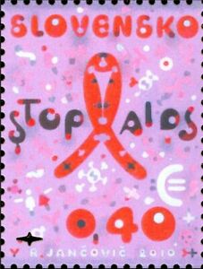 Slovakia 2010 Fight Against HIV  AIDS Unique Unusual Stamp with cut-out
