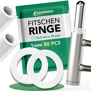 50x Fitschenringe Ø 10,2mm x 1mm - Kunststoff Unterlegscheibe für Türscharnier - Bild 1 von 7