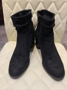 Women’s Faux Suede Ankle Boots By “NEXT” Black , Size 6 (39 ) - Picture 1 of 12