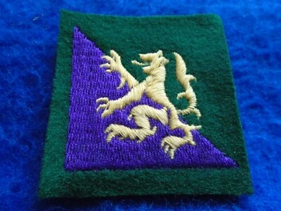 BRITISH MILITARY 1945-1989 HIGHLAND DISTRICT EMBROIDERED FORMATION ARM BADGE - Image 1 of 3