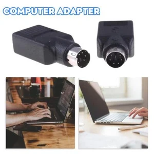 USB FEMALE TO 2 MALE ADAPTOR CONVERTER ADAPTER PC KEYBOARD LAPTOP J7B0 - Picture 1 of 8