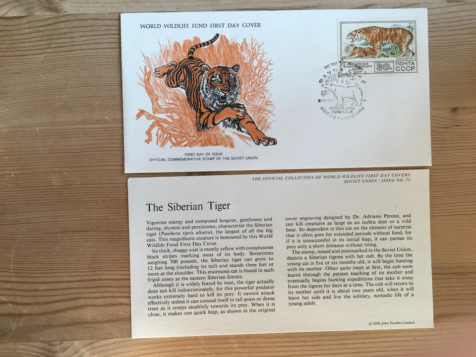 RUSSIA CCCP 1977 FDC WWF 073 BIG CATS SIBERIAN TIGER - Image 1 of 1