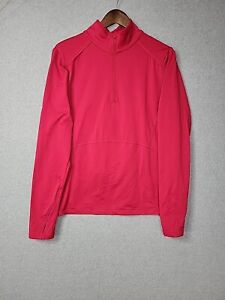 Athleta Womens Quarter Mile Pullover Size xL Red Activewear 1/4 Zip Long sleeve