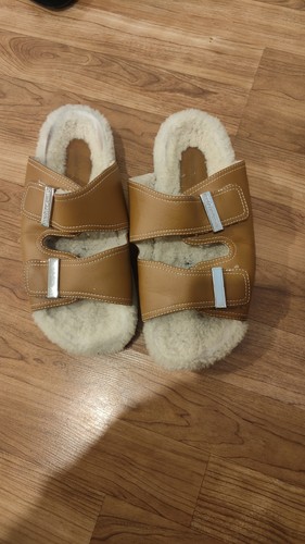 Alexander McQueen sandali donna ibridi in pelle di shearling marrone taglia 8 38