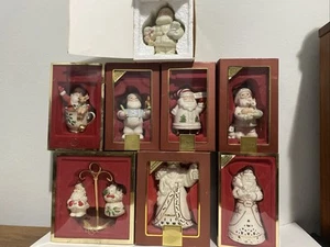 7 HALLMARK SANTA CHRISTMAS ORNAMENTS Lot and 1 Salt & Pepper dates: 2002 - 2008 - Picture 1 of 16