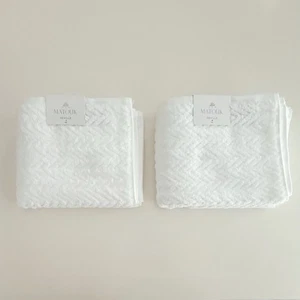 MATOUK Luxury 100% Long-Staple Cotton SEVILLE Hand Towel - White : Set of 2 - Picture 1 of 3