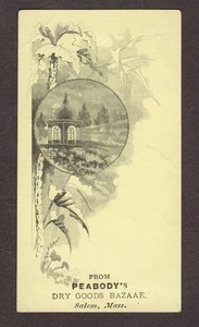 VINTAGE VIKTORIANISCHE WERBUNG HANDELSKARTE PEABODY'S TROCKENWARENBASAR SALEM, MASSE. - Bild 1 von 2