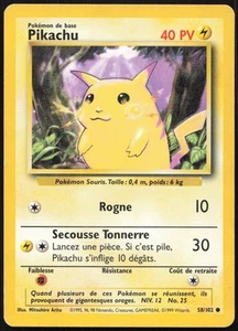 Carte Pokémon Pikachu 58/102 Set de base Français - Picture 1 of 2