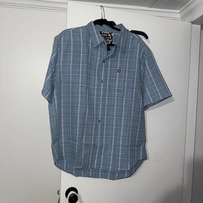 Tony Hawk de manga corta con botones para hombre talla XL/azul a cuadros/un bolsillo Foto 1 de 3