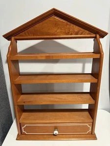 LENOX Spice Village Spice Rack Only 1989 Wood Display Shelf w/ Drawer Good Cond. - Picture 1 of 18