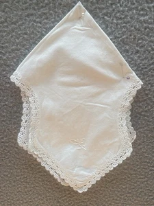 Forro de canasta de pan Hot Rolls vintage blanco brillante bordado a mano floral 16x10 - Imagen 1 de 9