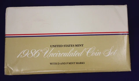 1986 UNCIRCULATED Genuine U.S. MINT SETS ISSUED BY U.S. MINT Cover